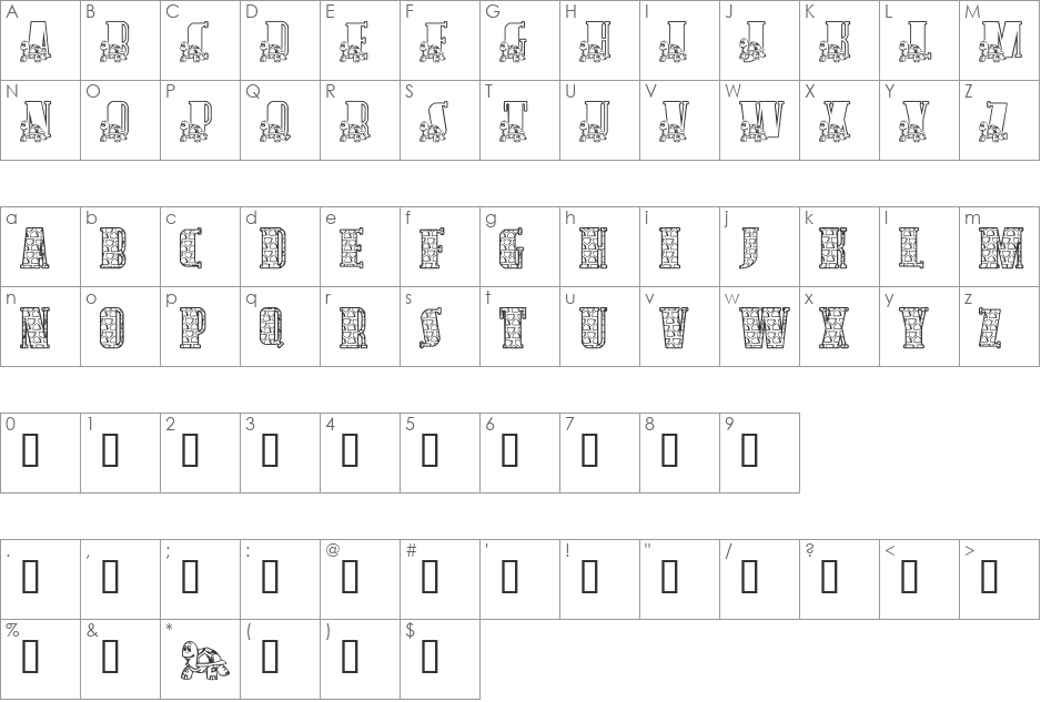 LMS Slow And Steady font character map preview