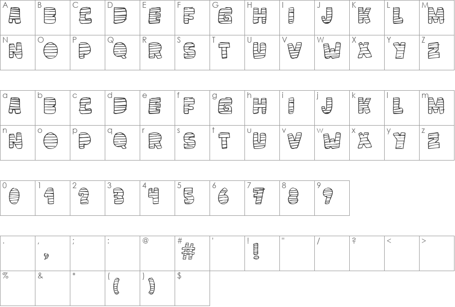 loco tv font character map preview