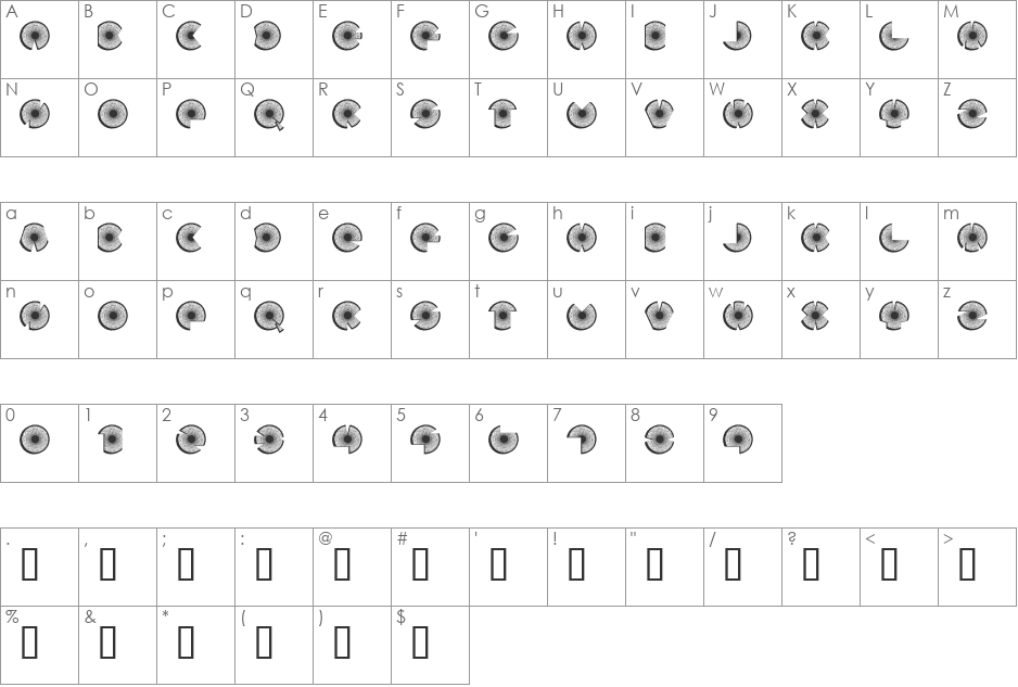 LogFont font character map preview