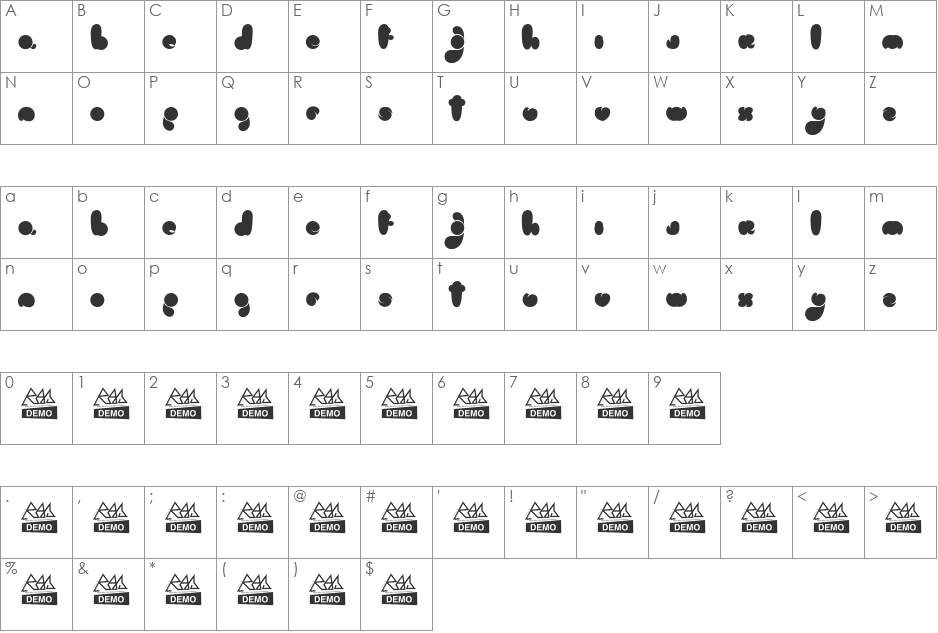 logo font character map preview