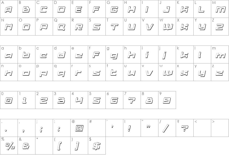 Logofontik 4F font character map preview