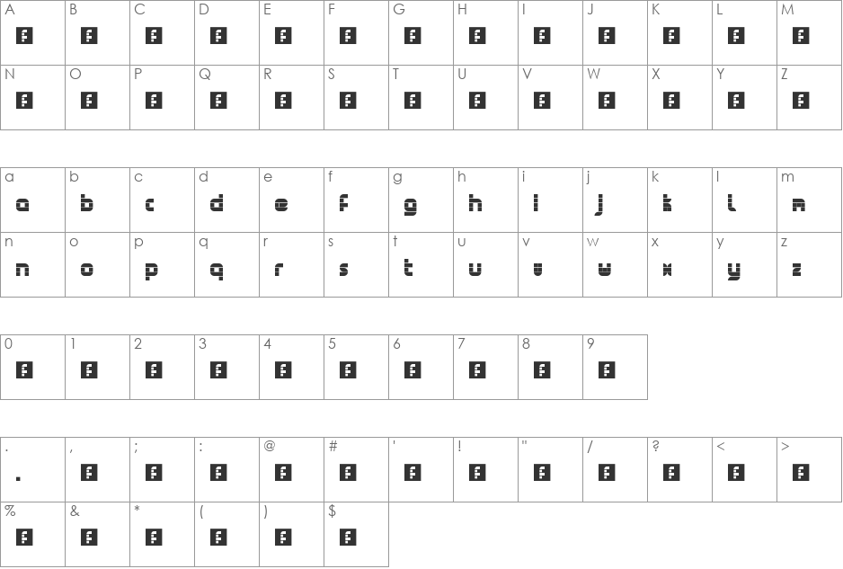 logoremix font character map preview