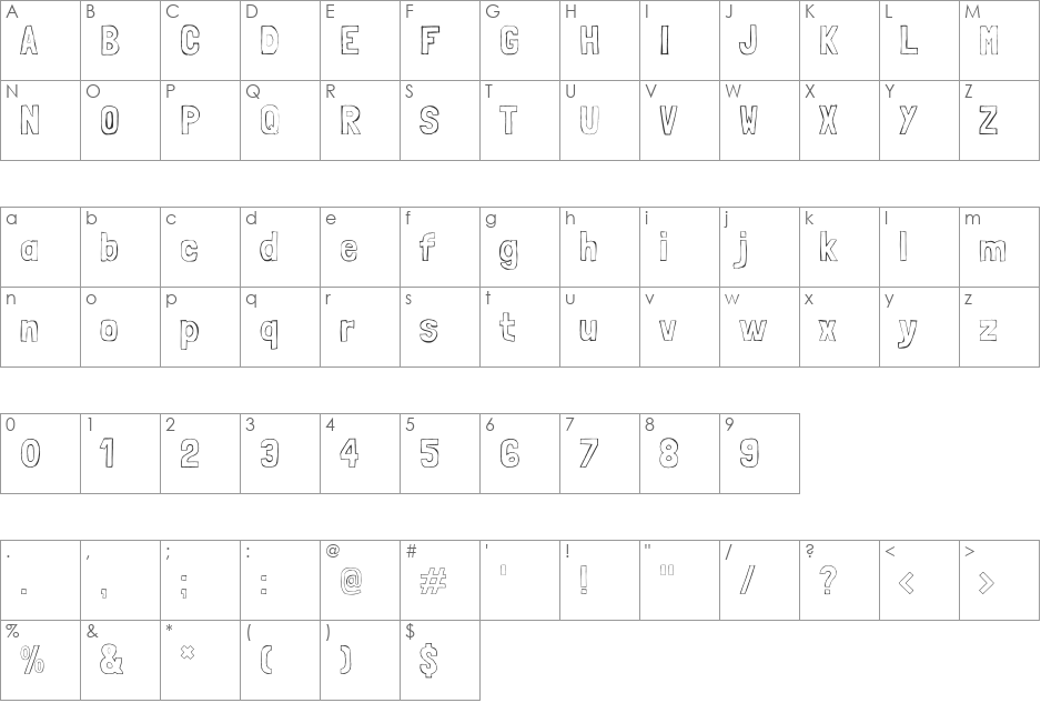 Londrina Sketch font character map preview