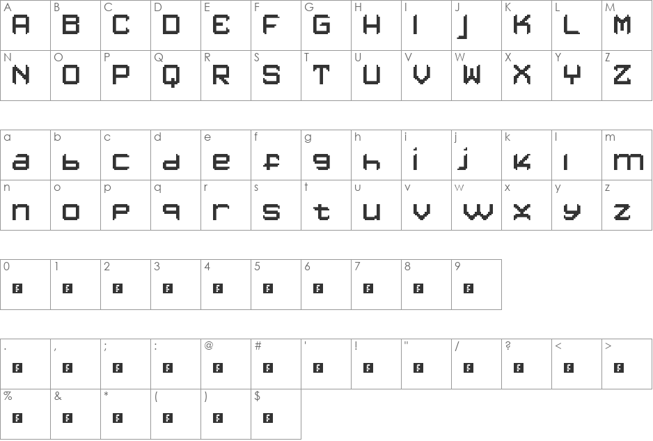 lont font character map preview