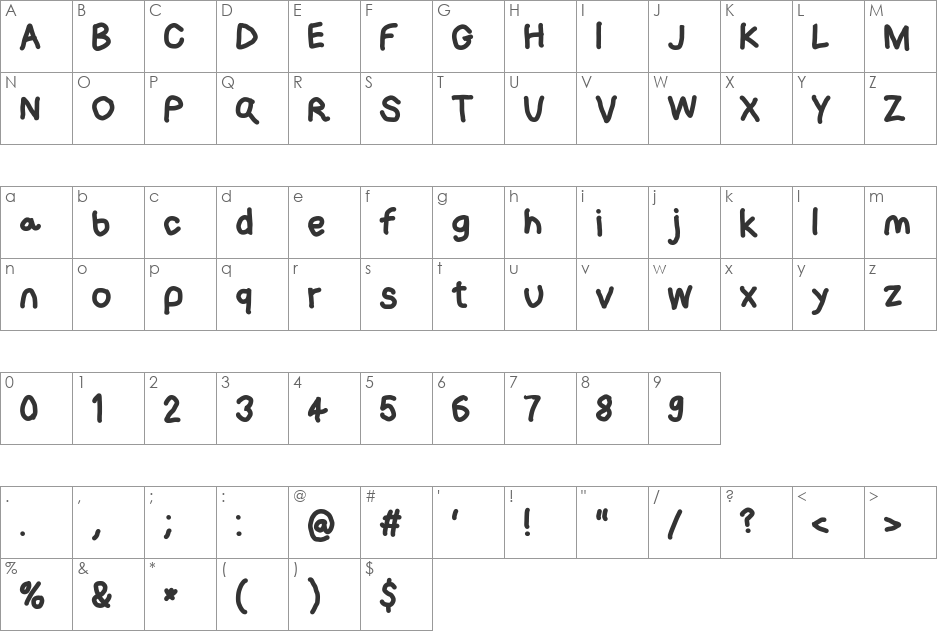 Loogie Hawk font character map preview