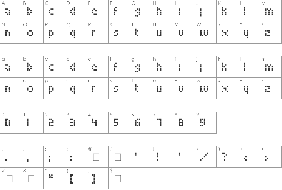 Looksky Font font character map preview