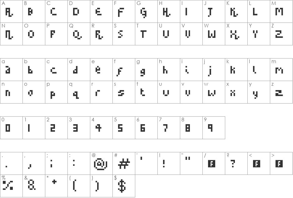 lool font character map preview