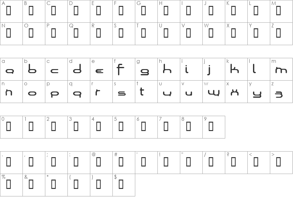 Loops of Fury font character map preview