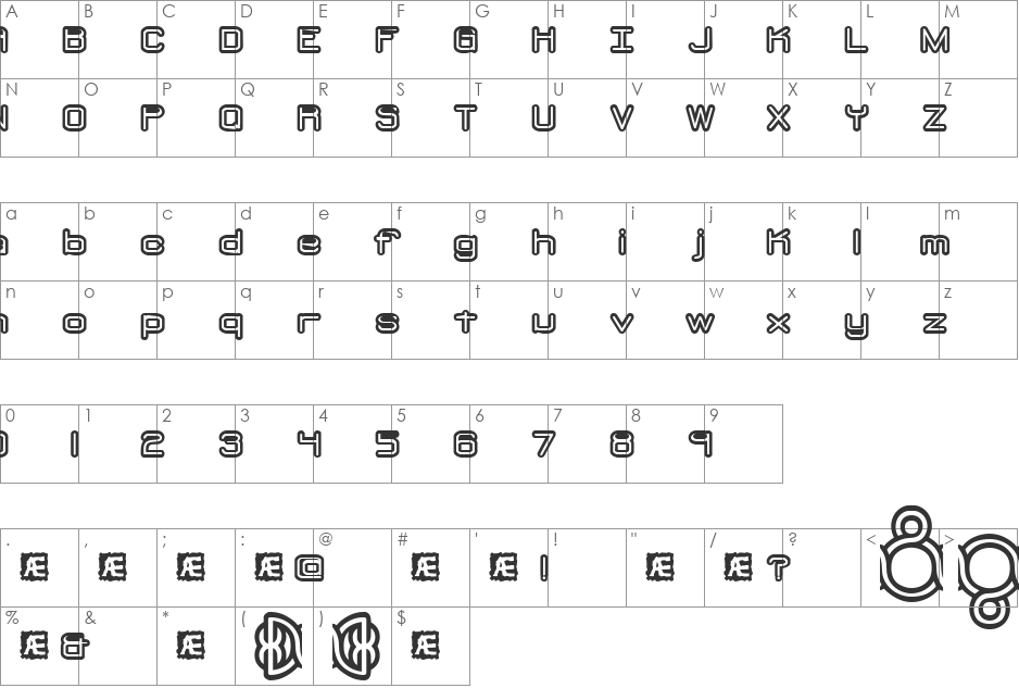 Loopy (BRK) font character map preview