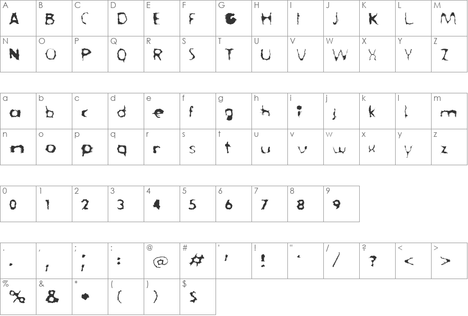 Lost Lubbock Motels font character map preview