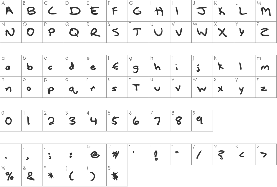 LotechScriptBlackSSK font character map preview