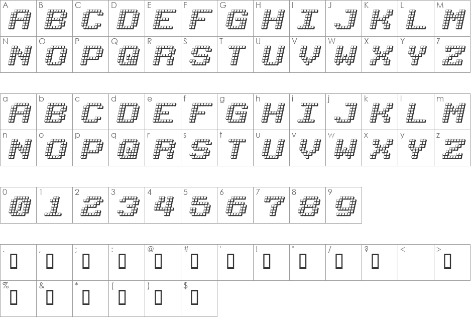 LotsOfDotz font character map preview
