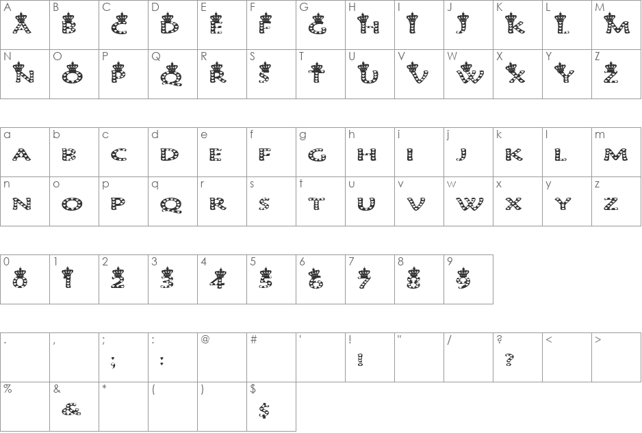 Love Alps font character map preview
