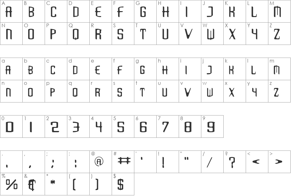 Love Bytes font character map preview