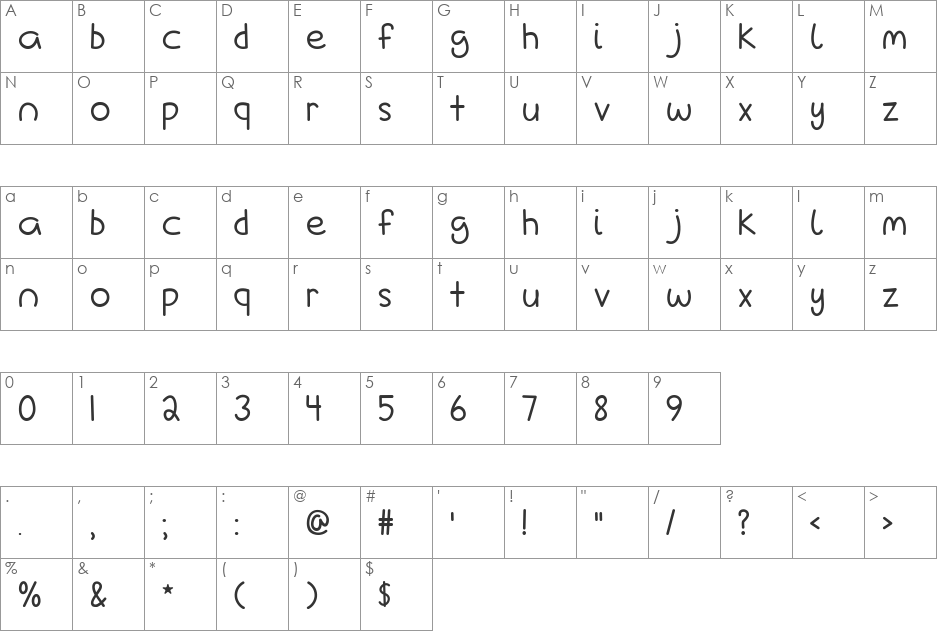 Love Is A Many Complicated Thing font character map preview