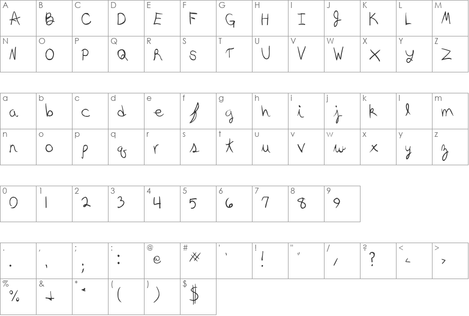 Love is a verb font character map preview