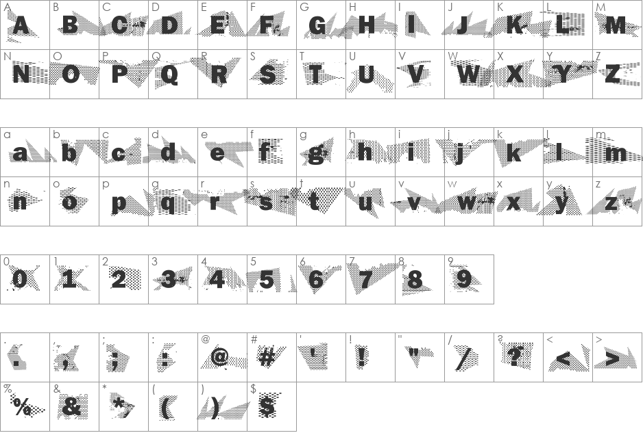 Love Runs Out font character map preview