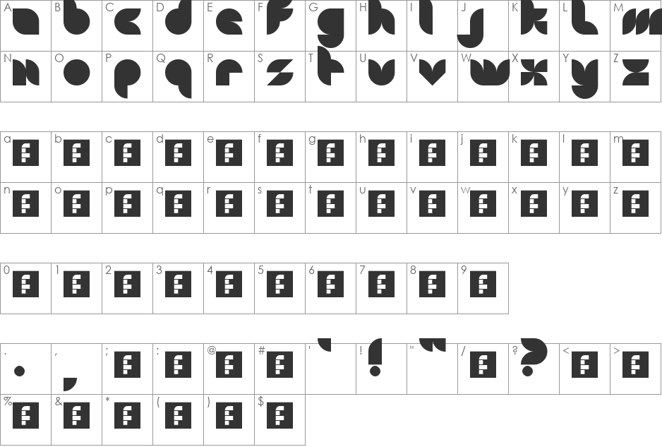 Lovestructured font character map preview
