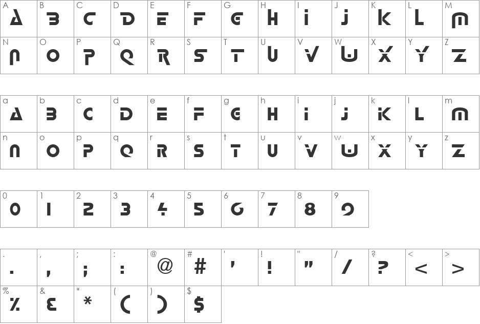 Loxx font character map preview