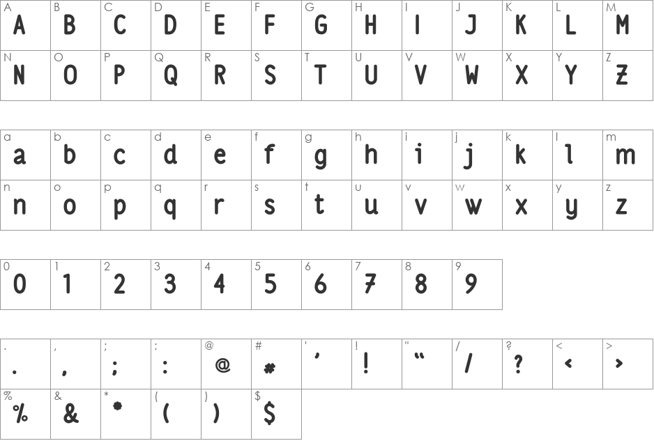 LS font character map preview