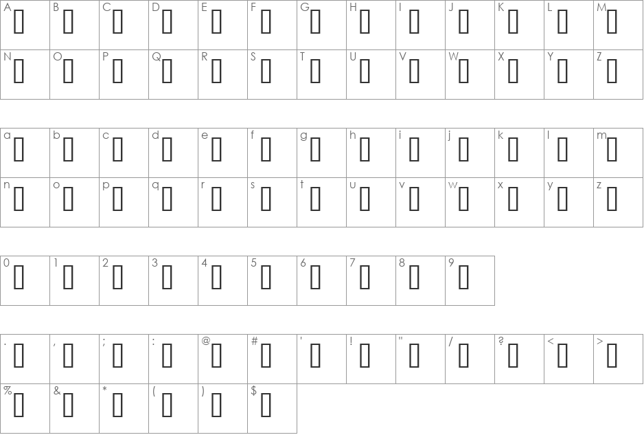 LTAfrika One font character map preview