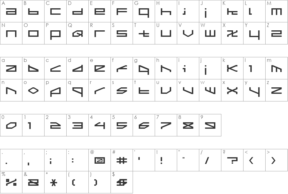 ltr-02:morbid vision font character map preview
