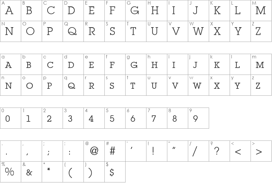 LubianaSmallCaps font character map preview
