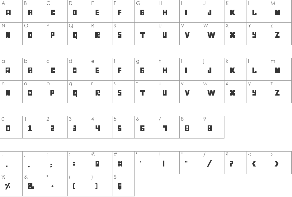 Luchitas font character map preview