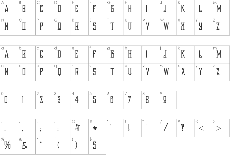 AustinNichols font character map preview