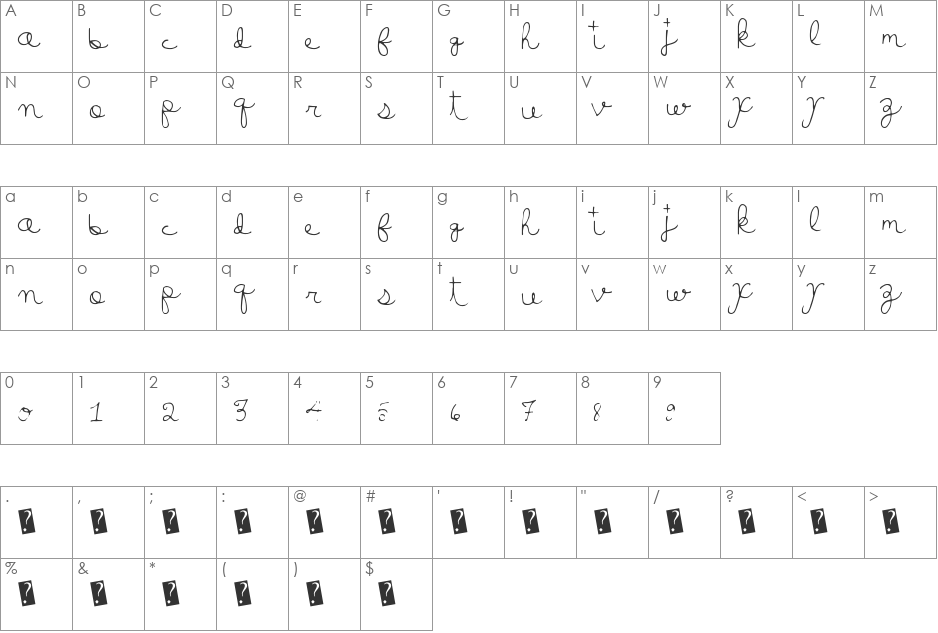 LuckyMoney font character map preview