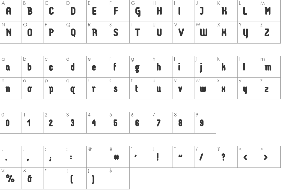 Luco Sans font character map preview