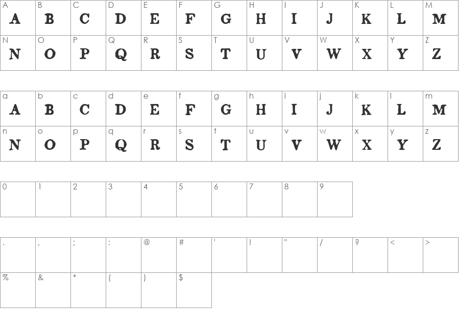 Ludger Duvernay font character map preview