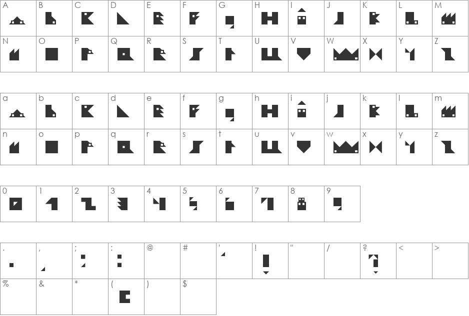 LudikoVillage font character map preview