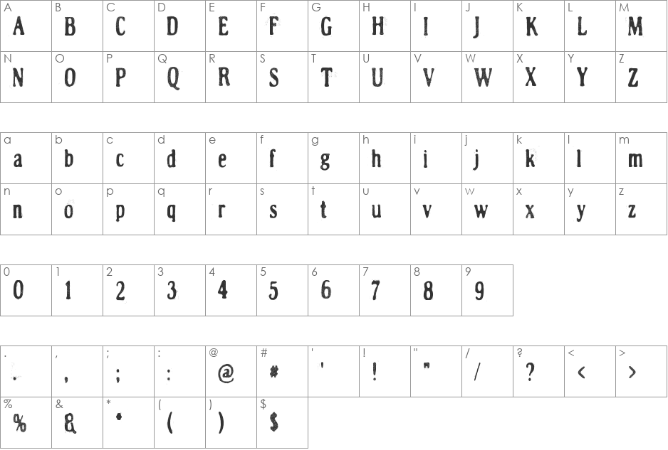 Lumenharmaa font character map preview