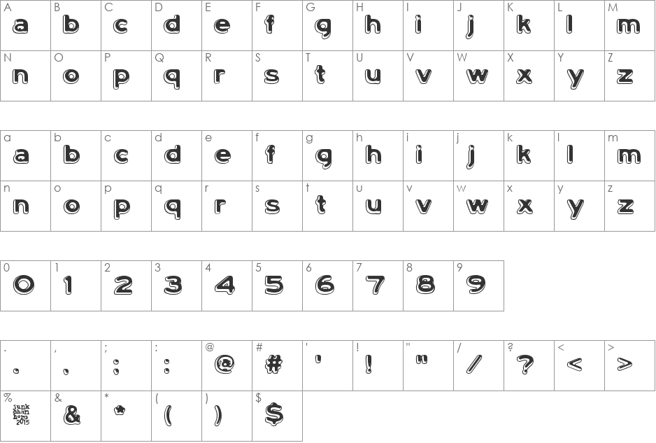Lumi, nauroit font character map preview