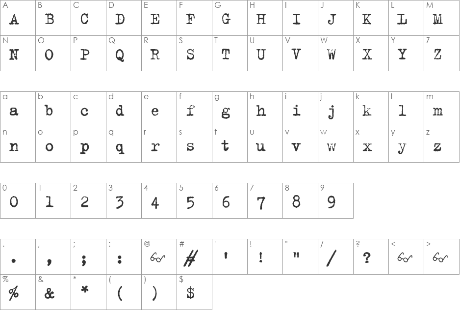 Lust For Life font character map preview