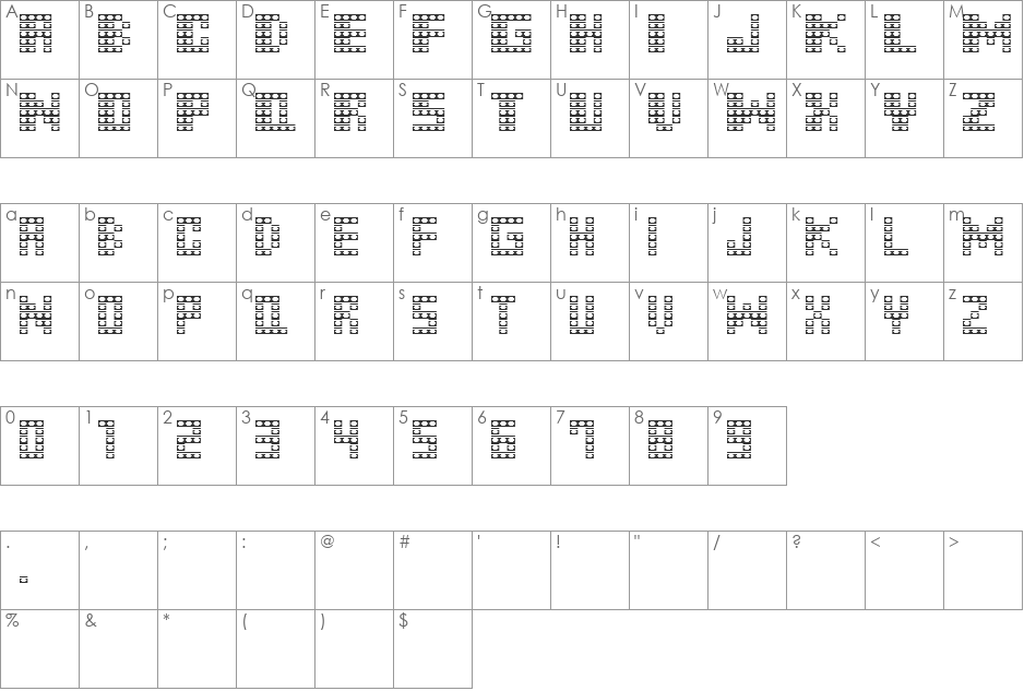 M31_MONKEY KONG font character map preview