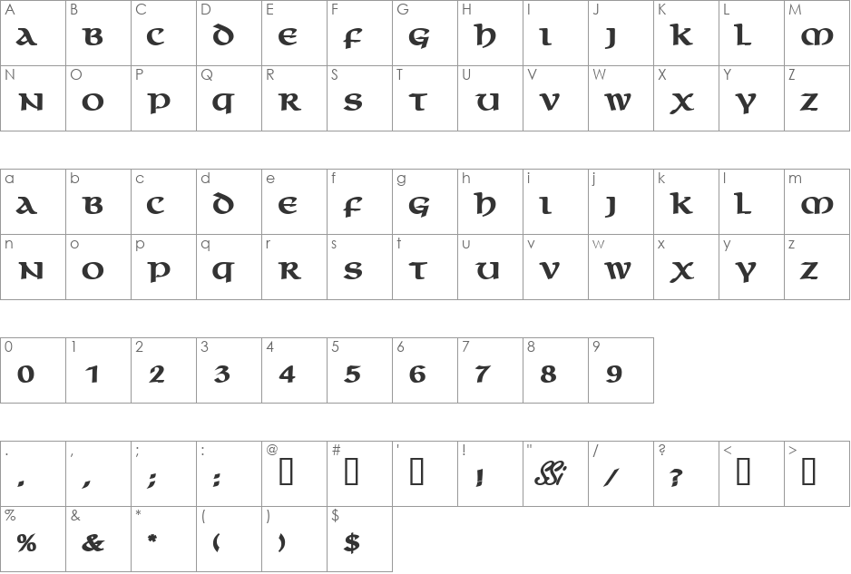 MacedonCapsSSi font character map preview