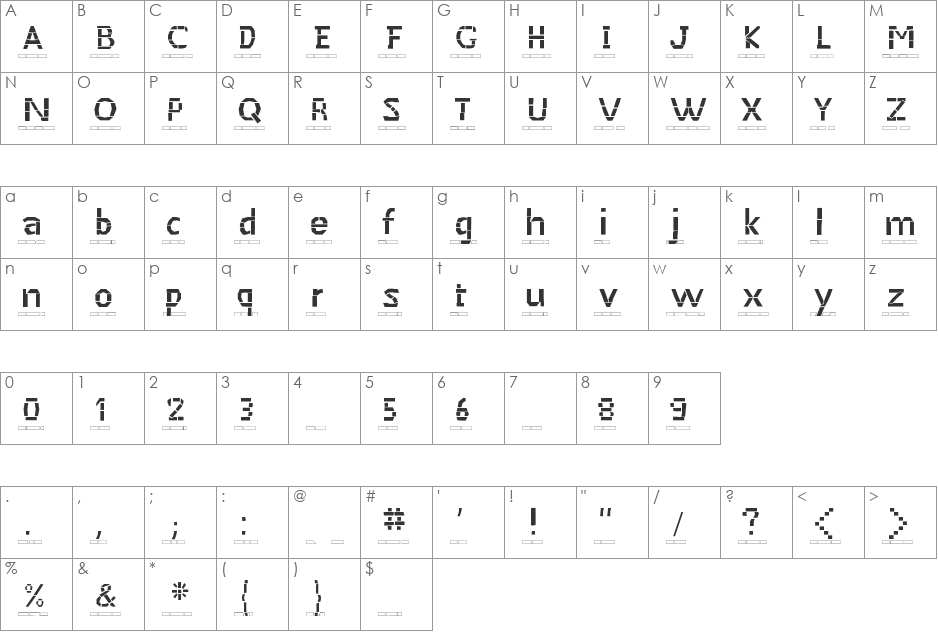 MaceriamPutri font character map preview