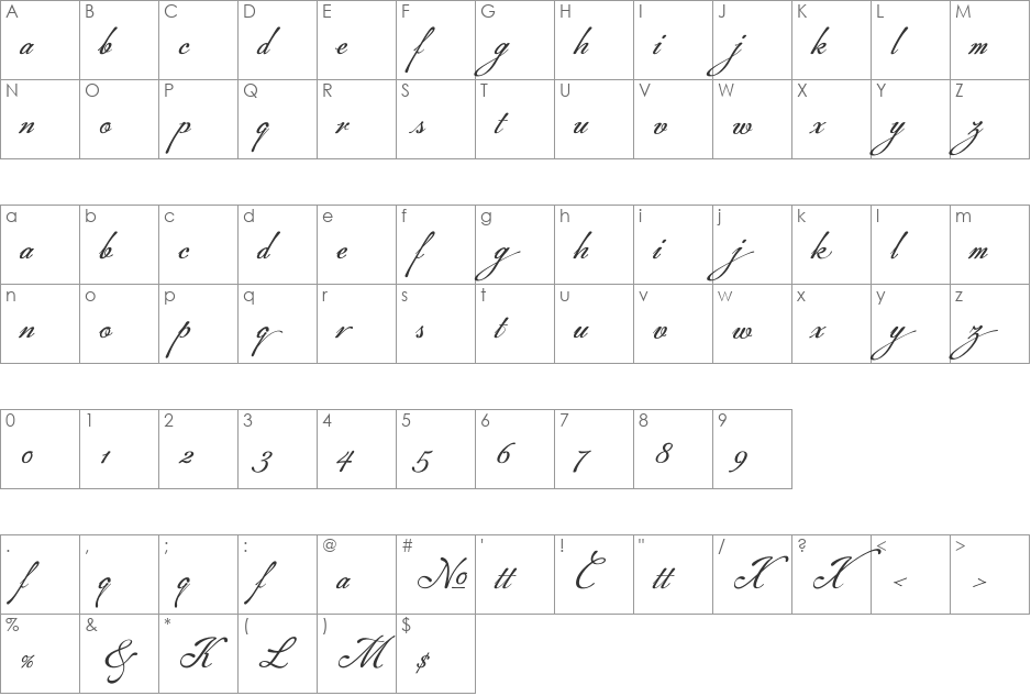 Machia Xtra One font character map preview