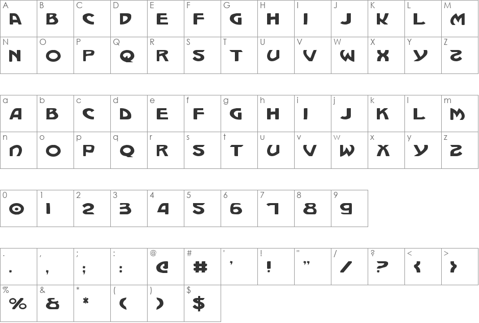 Machiavelli font character map preview