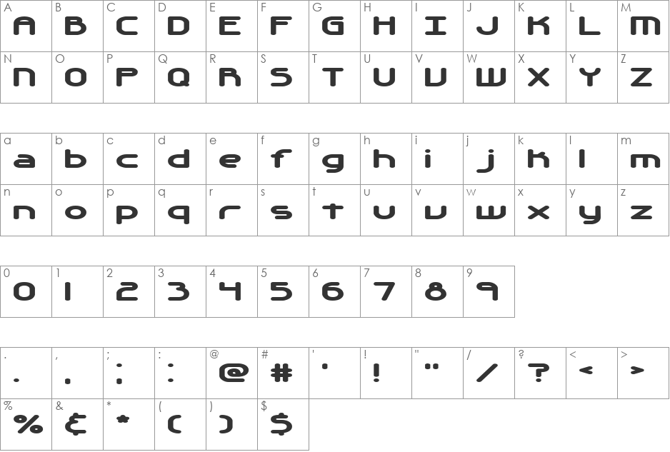 Automatica (BRK) font character map preview