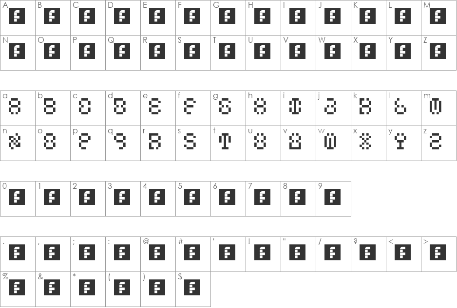 MacroFont Ishanan font character map preview