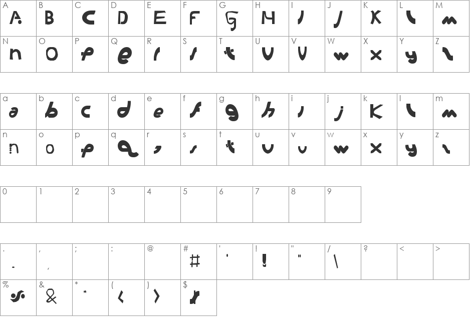 Macromedia font character map preview