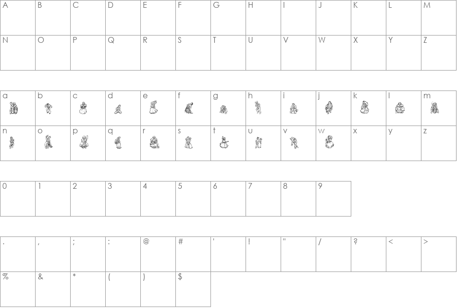 macumbats font character map preview