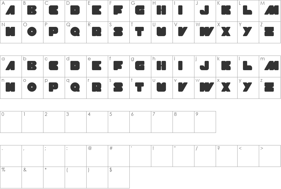 MADE IN EARTH font character map preview