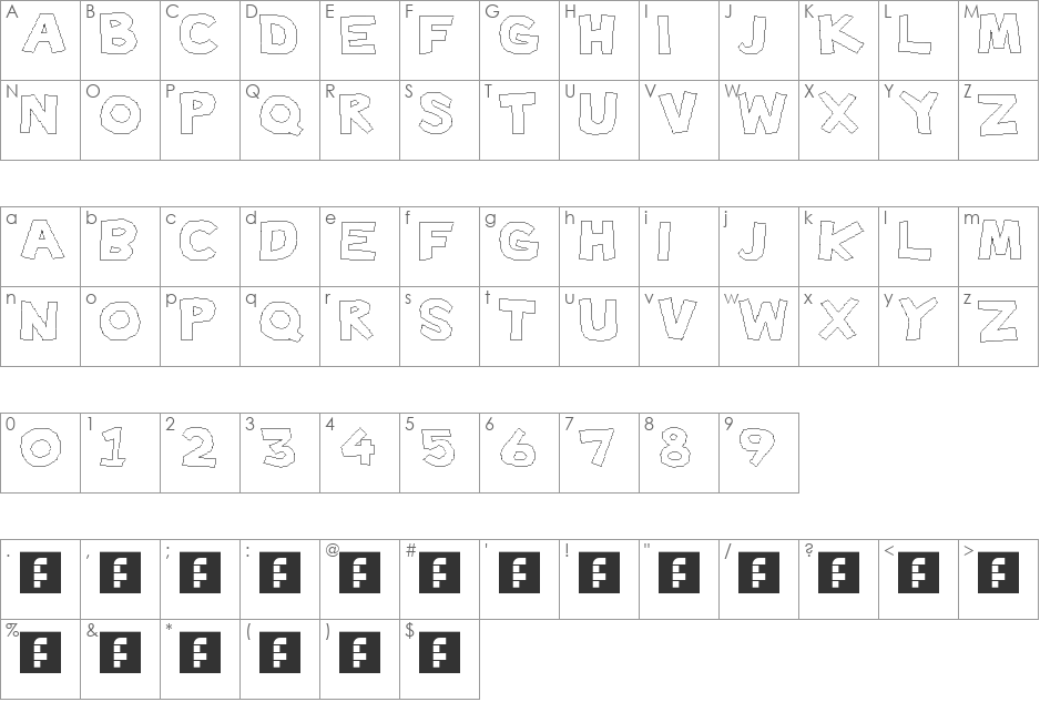 Made with Paint font character map preview