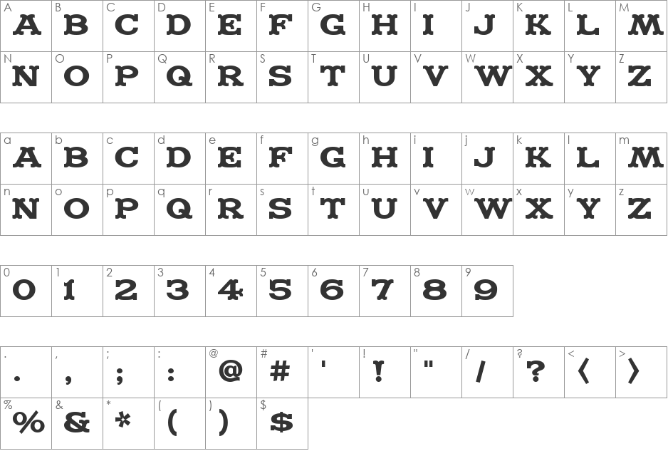 MADFONT font character map preview