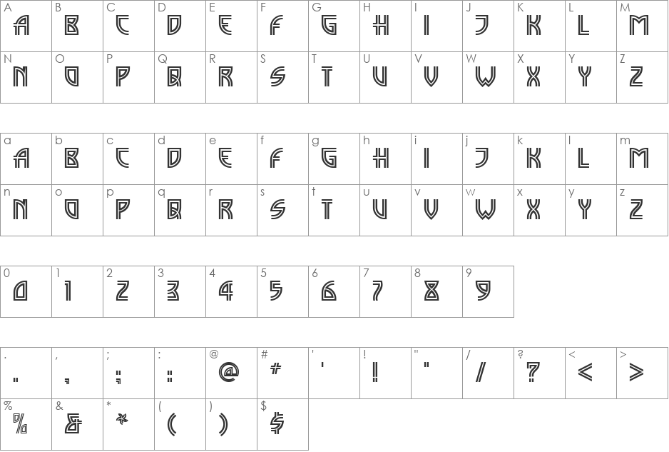 Madison Square NF font character map preview