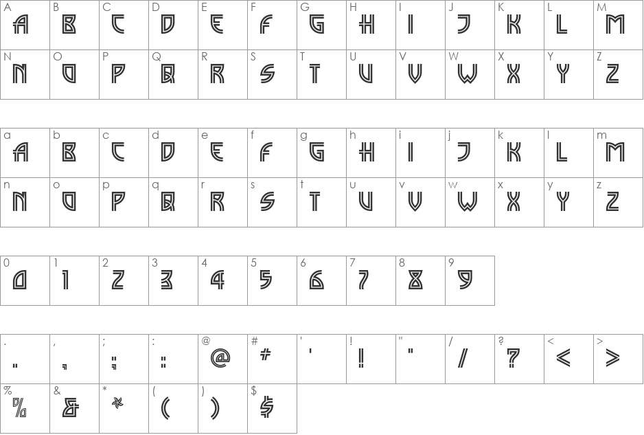 Madison Square NF font character map preview